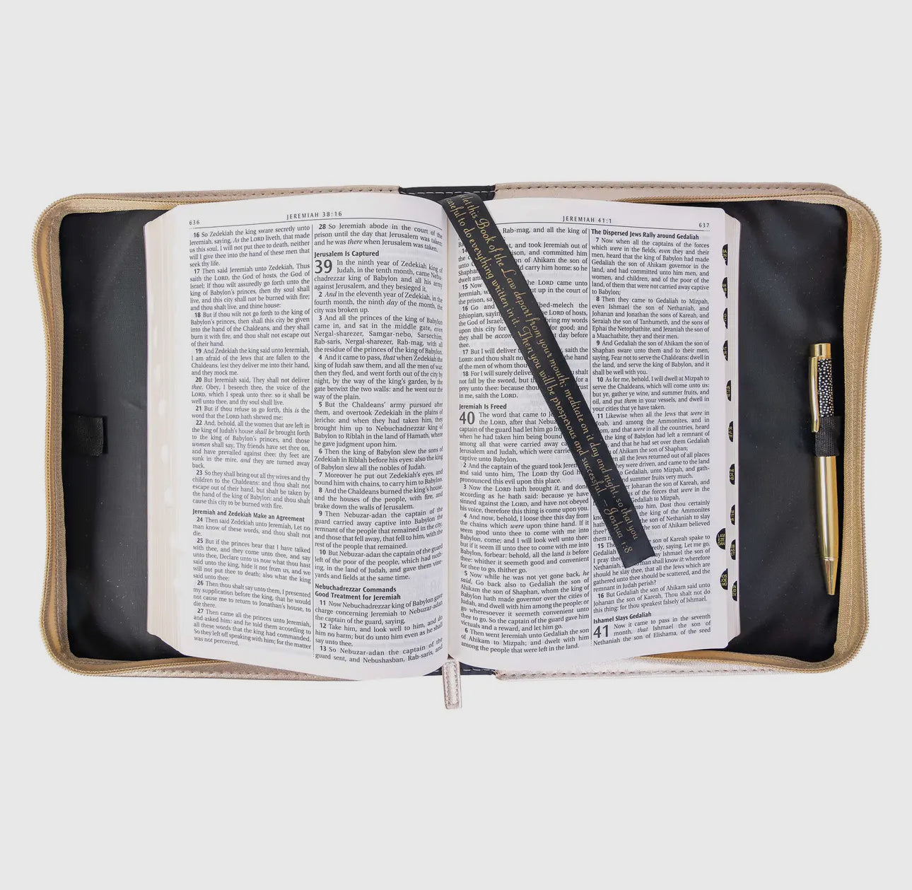 Black & White Stripe & Floral Deluxe Bible Cover
