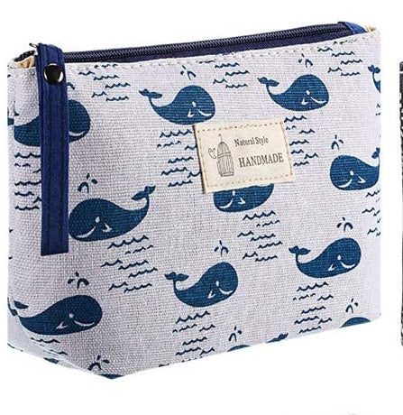 Nature-Inspired Canvas Cosmetic Bag