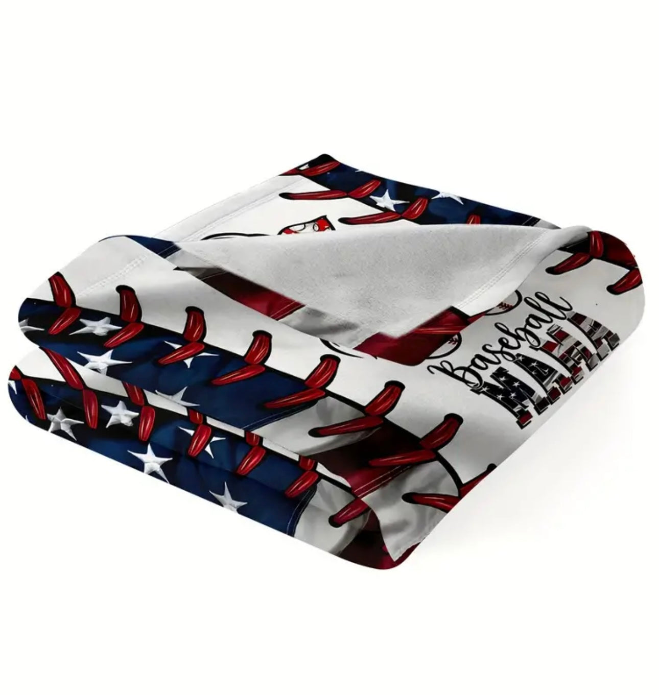 ‘Baseball Mama’ Flannel Blanket-Lightweight but Cozy Soft Blanket For Couch Bed Sofa Office Camping or Game