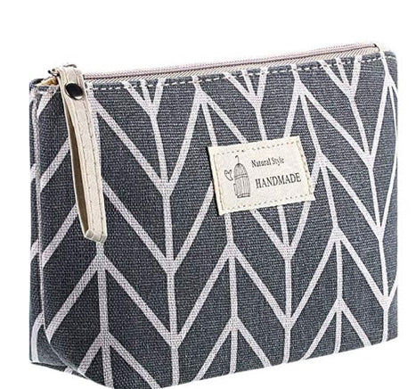 Nature-Inspired Canvas Cosmetic Bag