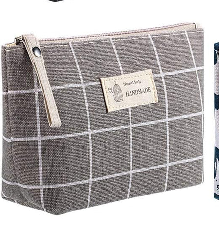 Nature-Inspired Canvas Cosmetic Bag